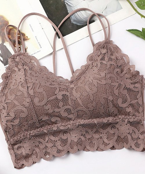セール 総レース ブラトップ レディース カップ付き ナイトブラ ノンワイヤー チューブトップ バッククロス ミニミニストア Miniministore Magaseek