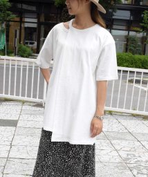 ARGO TOKYO(アルゴトウキョウ)/Recycle cotton neck design T－shirt 24147/ホワイト