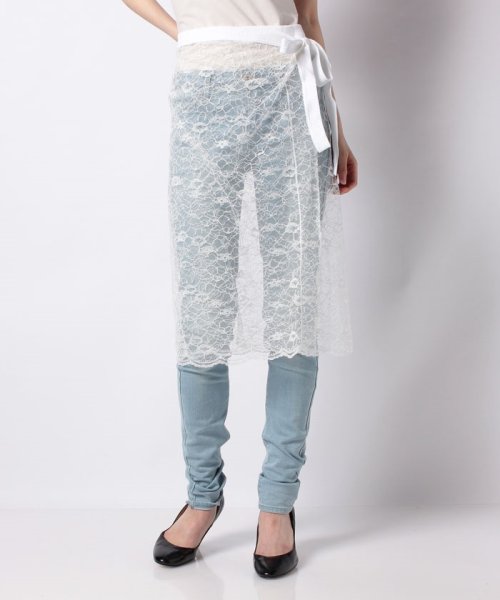 SHIPS WOMEN OUTLET(シップス　ウィメン　アウトレット)/VR:Lace Rap SKIRT/ホワイト