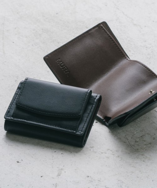 MURA(ムラ)/MURA ムラ イタリアンレザー スキミング防止機能付き 三つ折り財布/ブラック