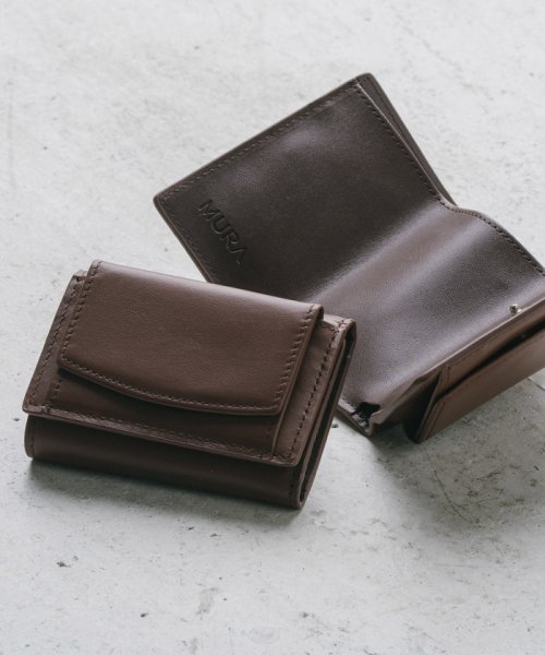 MURA(ムラ)/MURA ムラ イタリアンレザー スキミング防止機能付き 三つ折り財布/ブラウン