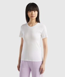 BENETTON (women)(ベネトン（レディース）)/ループロゴクルーネック半袖Tシャツ・カットソー/ホワイト