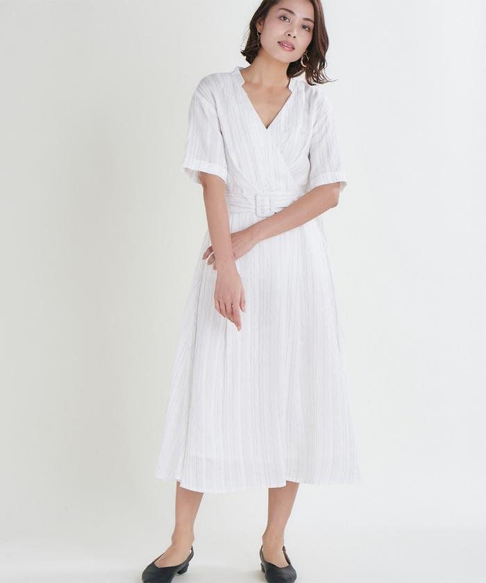 セール Musee ストライプカシュクールワンピース クリアインプレッション Clear Impression Magaseek