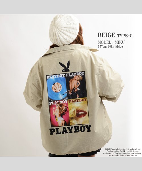 セール コーチジャケット メンズ プレイボーイ Playboy レディース ジャケット ブルゾン アウター 長袖 ビッグシルエット コーチジャケット ゆったり 大きい ワンフォークロージング 1111clothing Magaseek