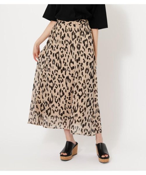 AZUL by moussy(アズールバイマウジー)/BIG LEOPARD FLARE SKIRT/柄BEG5
