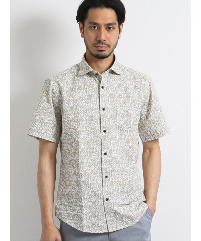 セール クールマックス Coolmax 小花柄カッタウェイ半袖シャツ タカキュー Taka Q Magaseek