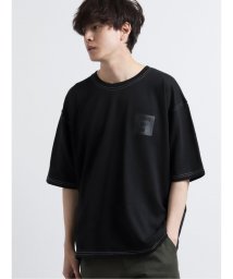 semanticdesign(セマンティックデザイン)/ミニ裏毛エンボス加工クルーネック半袖BIGTシャツ/ブラック