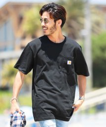 JIGGYS SHOP(ジギーズショップ)/Carhartt(カーハート) ポケット Tシャツ / Tシャツ メンズ ティーシャツ 半袖 クルーネック ビッグシルエット ビッグ/ブラック