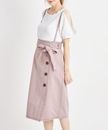 tocco closet(トッコクローゼット)/サスペンダー付きラップタイトスカート/Mochapink