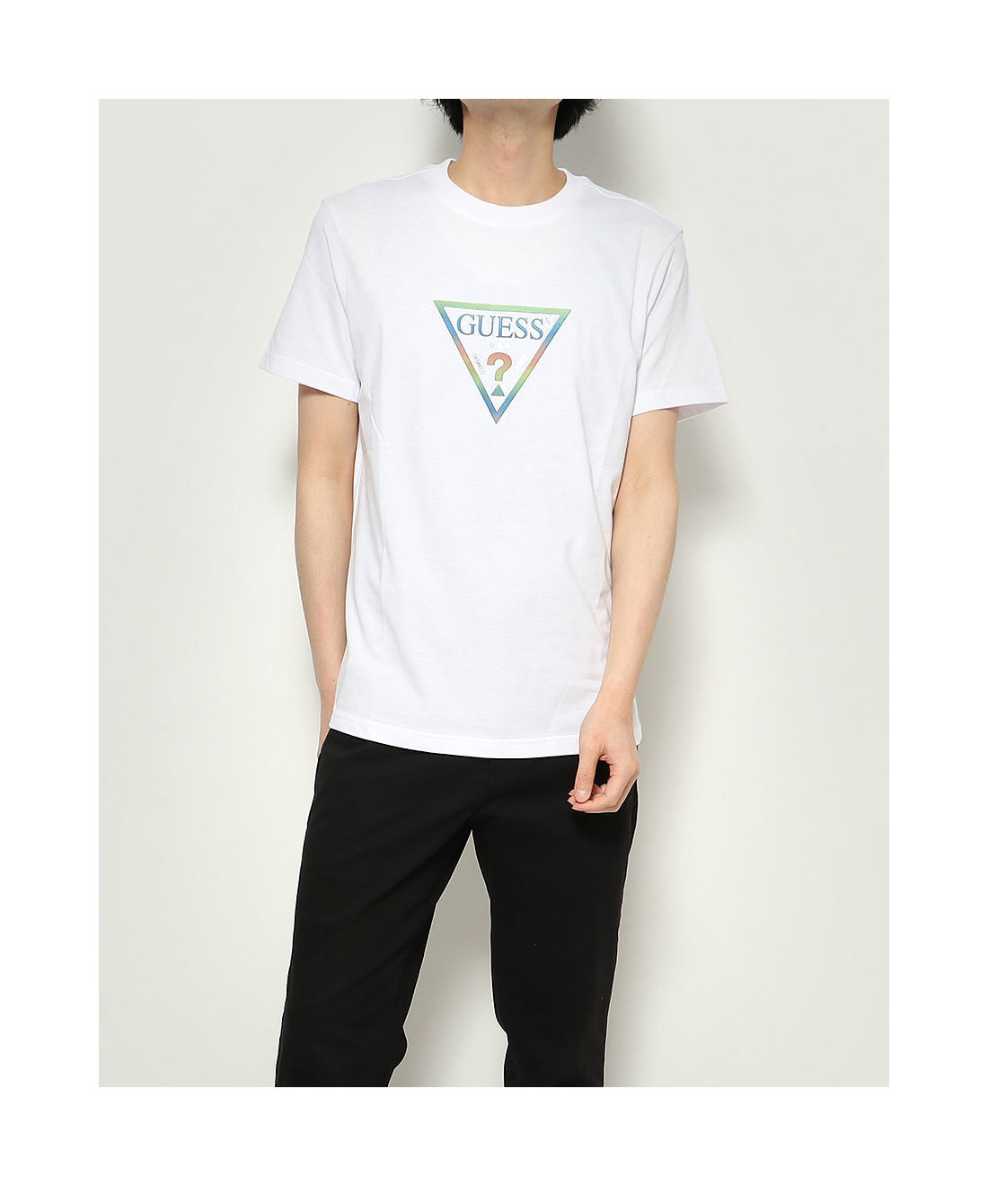 guess rainbow logo tee