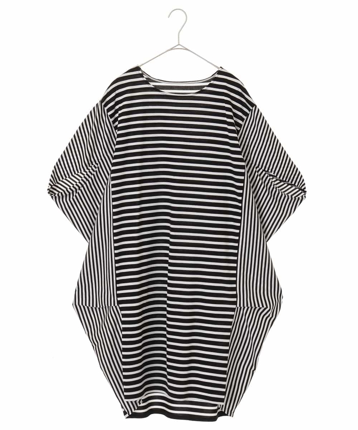 マガシーク ワンピース Hiroko Bis ヒロコビス 洗濯機で洗える 配色ボーダーチュニック ラブガールズmix