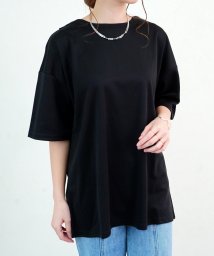 Fizz(フィズ)/【2020新作】カットポンチ　2wayオーバーラップTシャツ mitis SS/ブラック