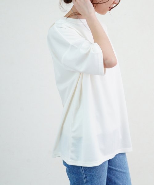 Fizz(フィズ)/【2020新作】カットポンチ　2wayオーバーラップTシャツ mitis SS/オフホワイト