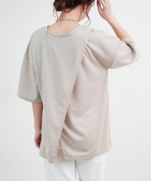 Fizz(フィズ)/【2020新作】カットポンチ　2wayオーバーラップTシャツ mitis SS/ベージュ