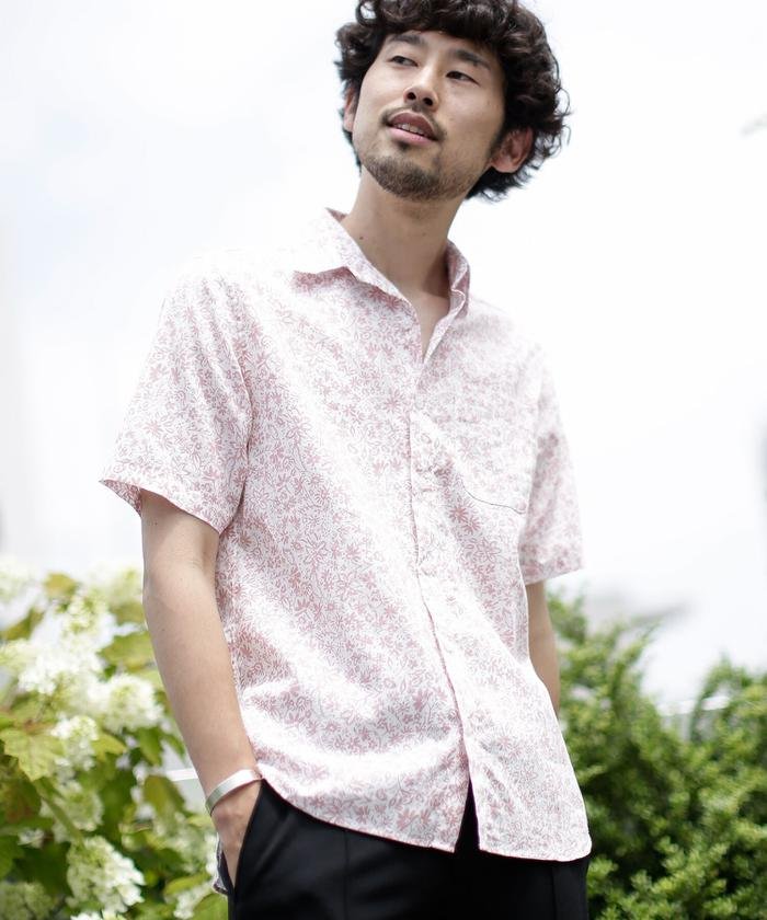 セール Web限定 フレンチリネン総柄シャツ 半袖 ナノ ユニバース Nano Universe Magaseek