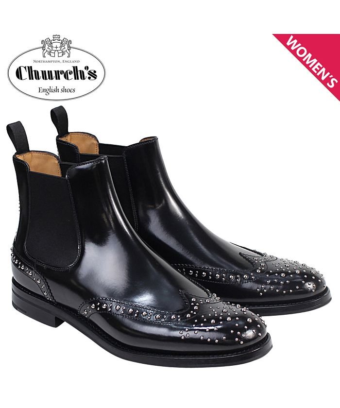 チャーチ Churchs 靴 レディース ブーツ サイドゴア ショートブーツ ウイングチップ Ketsby Met Polish Binder Calf 874 チャーチ Churchs Magaseek