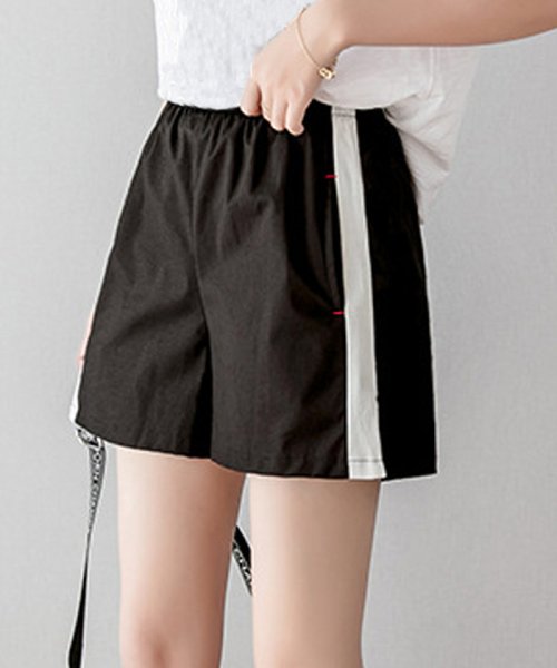 セール リネン ショートパンツ レディース サイドライン 短パン ハイウエスト 薄手 ショーパン ゆったり ウエストゴム ミニミニストア Miniministore Magaseek