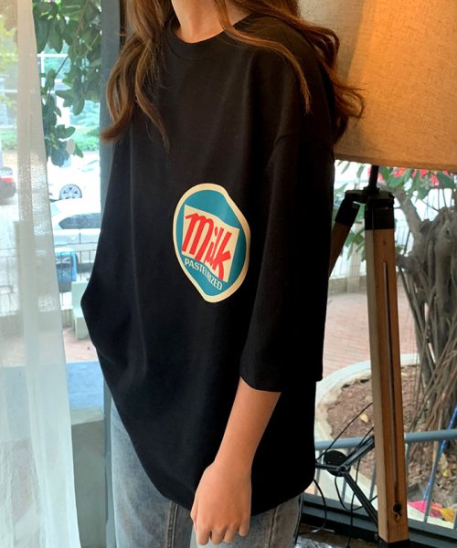 セール ロゴtシャツ レディース 半袖 ロングt 英字ロゴ カットソー カジュアル トップス 春夏新作 チュニック コットン ミニミニストア Miniministore Magaseek