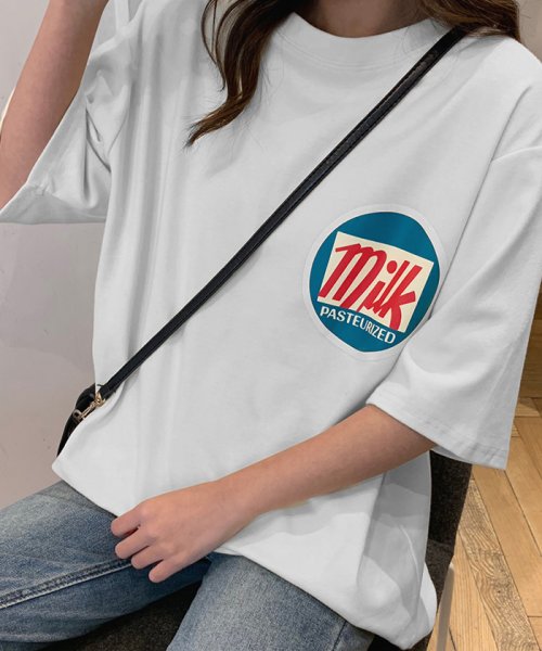 セール ロゴtシャツ レディース 半袖 ロングt 英字ロゴ カットソー カジュアル トップス 春夏新作 チュニック コットン ミニミニストア Miniministore Magaseek