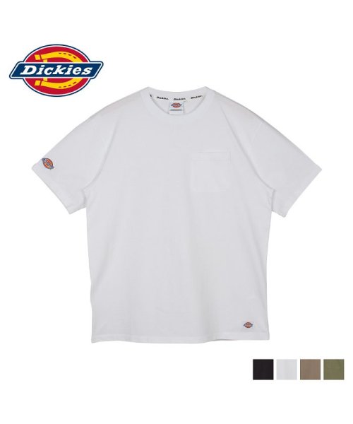 Dickies(Dickies)/ディッキーズ Dickies Tシャツ 半袖 メンズ クルーネック SHORT SLEEVE POCKET TEE 無地 ブラック ホワイト ベージュ カーキ /ホワイト