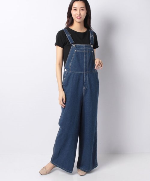 デニムルーズオーバーオールワイドパンツサロペットオールインワン スタイルブロック レディース Styleblock Magaseek