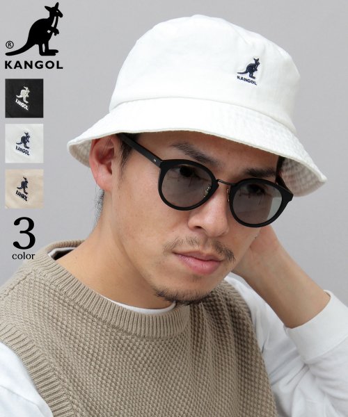 AMS SELECT(エーエムエスセレクト)/【KANGOL/カンゴール】ウォッシュドキャンバスバケットハット/ホワイト