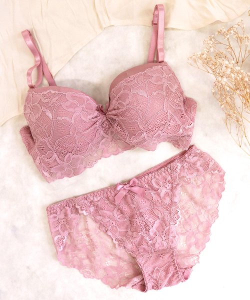 fran de lingerie(フランデランジェリー)/ECLAT エクラ ブラ＆ショーツセット B65－D75カップ/ピンク