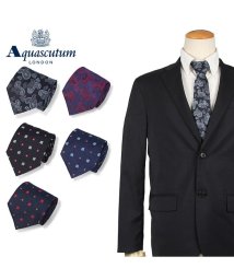 Aquascutum(アクアスキュータム)/アクアスキュータム AQUASCUTUM ネクタイ メンズ イタリア製 シルク ビジネス 結婚式 ブラック ネイビー ブルー 黒/1