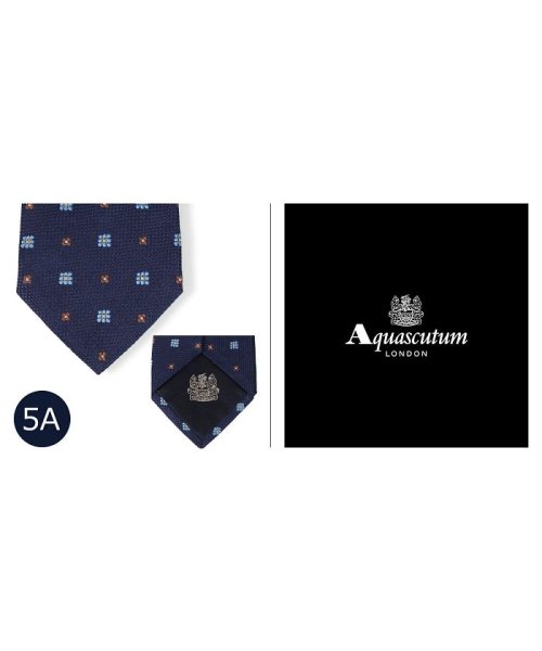 Aquascutum(アクアスキュータム)/アクアスキュータム AQUASCUTUM ネクタイ メンズ イタリア製 シルク ビジネス 結婚式 ブラック ネイビー ブルー 黒/5