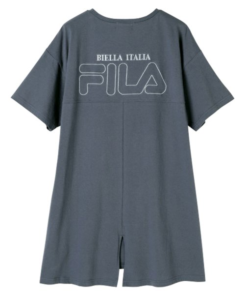 Ranan(ラナン)/〈ＦＩＬＡ〉バックスリットロングチュニッ/ネイビー