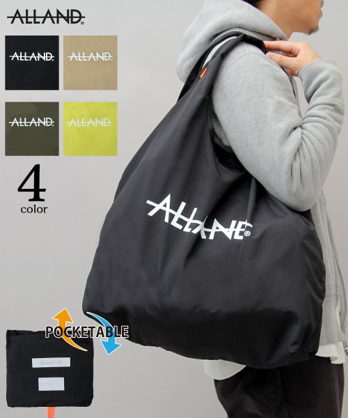 AMS SELECT(エーエムエスセレクト)/【ALLAND/オルランド】DEFO TOTE/デフォトート/大容量/ナイロントート/パッカブル/エコバッグ/ブラック