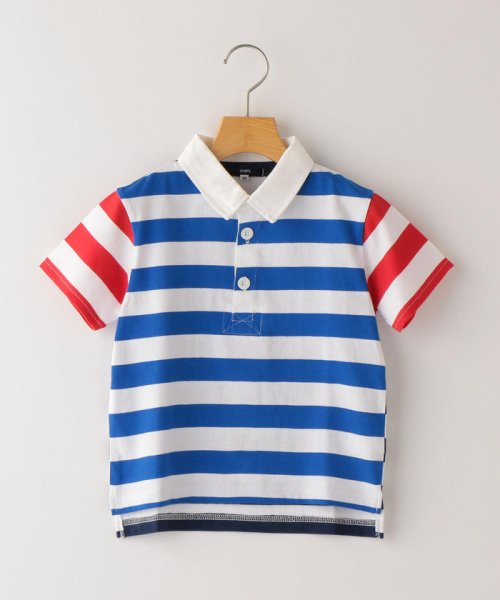 SHIPS KIDS(シップスキッズ)/SHIPS KIDS:ボーダー ラガー シャツ(100～130cm)/ブルー