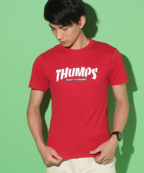 STYLEBLOCK(スタイルブロック)/アメカジプリント半袖Tシャツ/THUMPSレッド