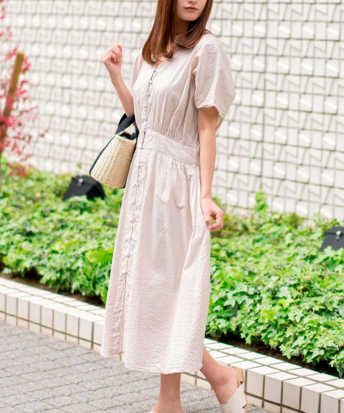 セール シャーリング前開きマキシワンピース ヴィータフェリーチェ Vitafelice Magaseek