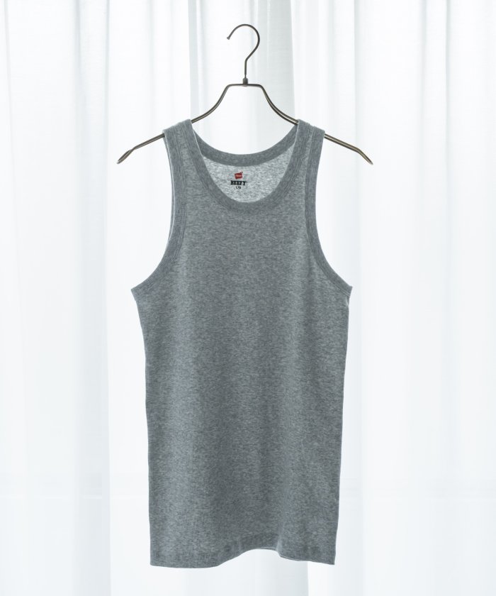 Hanes ヘインズ Beefy T ビーフィー Hm3 R102 タンクトップ メンズ 無地 白 黒 グレー ネイビー シンプル ノースリーブ インナー 綿 ロッキーモンロー Rocky Monroe Magaseek