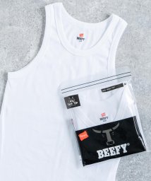 Rocky Monroe(ロッキーモンロー)/Hanes ヘインズ BEEFY－T ビーフィー HM3－R102 タンクトップ メンズ 無地 白 黒 グレー ネイビー シンプル ノースリーブ インナー 綿 /ホワイト