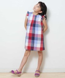 a.v.v(KID'S)(アー・ヴェ・ヴェキッズ)/[100－130]Ａラインチェックワンピース[WEB限定サイズ]/レッド