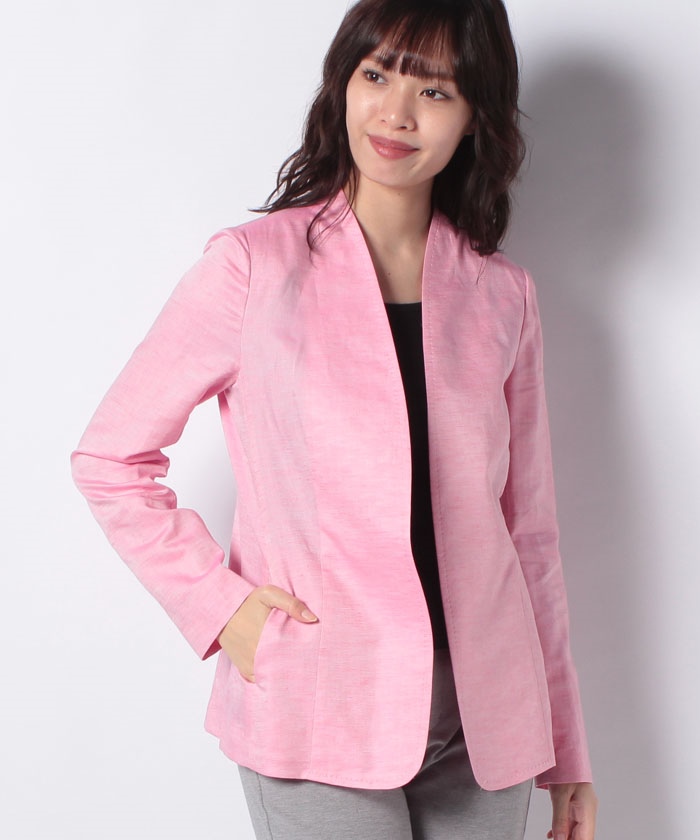 ノーカラージャケット(ピンク・桃色)のファッション通販 - MAGASEEK