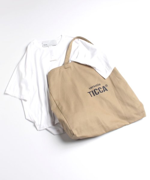 TICCA(ティッカ)/ versatile ロゴＴシャツ&バッグ/ホワイト