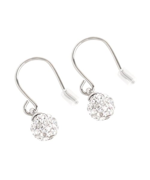 3サイズから選べる パヴェボールのシンプルフックピアス クリームドット Cream Dot Magaseek