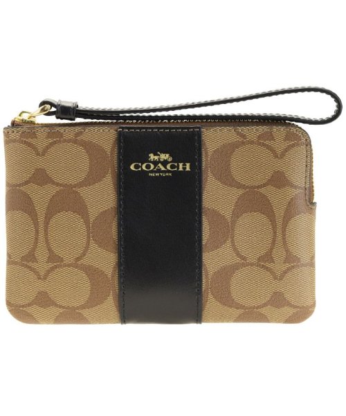 COACH(コーチ)/コーチ COACH ポーチ リストレット シグネチャー アウトレット f58035imcbi | 小物入れ カード入れ レディース コンパクト かわいい 可愛い/ブラック