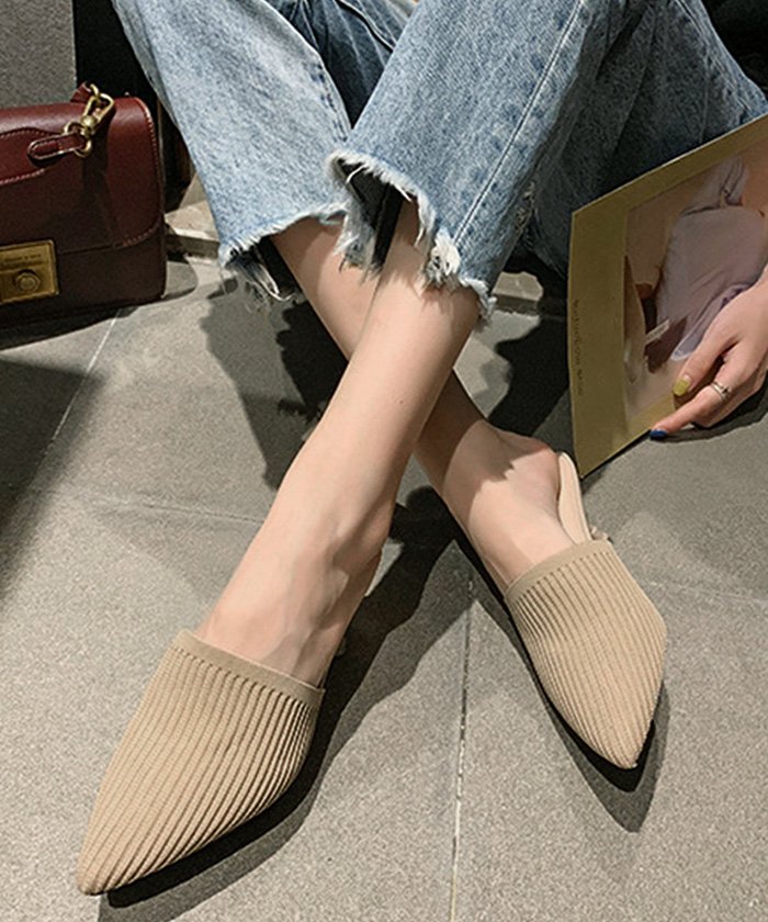 セール ミュールパンプスサンダル レディース ヒールサンダル ポインテッドトゥ 靴 サボサンダル かかとなしパンプス 春夏 ミニミニストア Miniministore Magaseek
