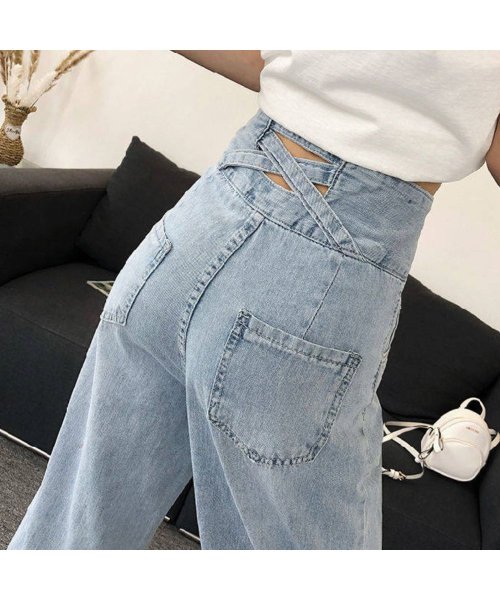 セール Off ハイウエスト デニム ワイドパンツ 切りっぱなし デニム パンツ 春夏 薄手 デニム ストレート ジーパン レディース ミニミニストア Miniministore Magaseek