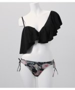 ＜マガシーク＞ リエンダ frill floewr wire cup bikini レディース BLK M rienda】画像