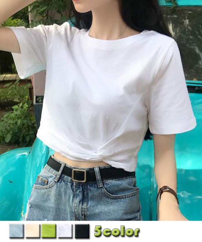 クーポン開催中 セール 30 Off ｔシャツ レディース 半袖 へそ出し ショート丈 ｔシャツ トップス 無地 綿 カットソー 薄手 黒 白 ショッピングゴー Shoppinggo Magaseek