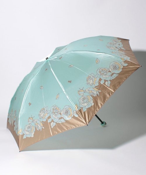 LANVIN Collection(umbrella)(ランバンコレクション（傘）)/LANVIN COLLECTION 折りたたみ傘 ”ライン ローズ”/ミントグリーン