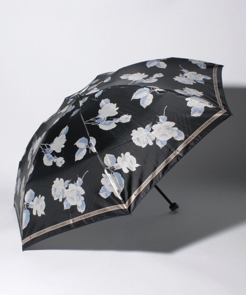 LANVIN Collection(umbrella)(ランバンコレクション（傘）)/LANVIN COLLECTION 折りたたみ傘 ”ホワイト ローズ”/ブラック