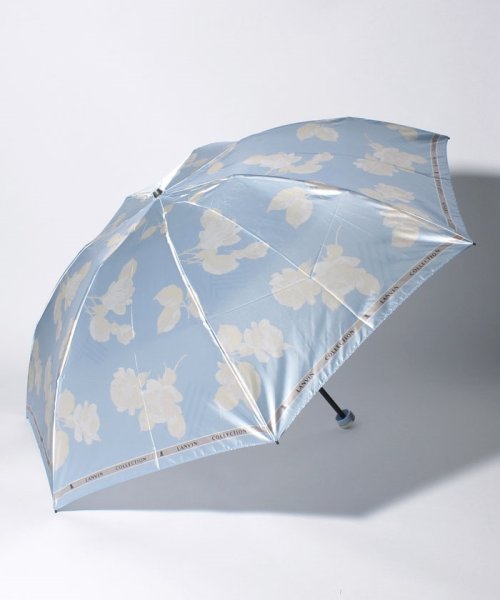 LANVIN Collection(umbrella)(ランバンコレクション（傘）)/LANVIN COLLECTION 折りたたみ傘 ”ホワイト ローズ”/サックスブルー