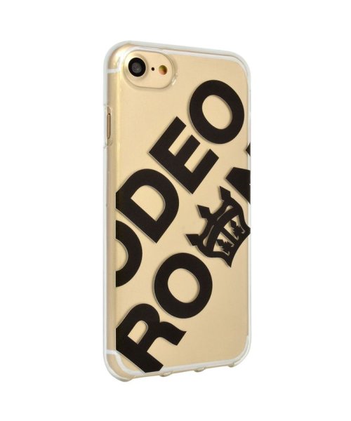 Rodeo Crowns(ロデオクラウンズ)/iphone se3 ケース iPhone se2 ケース iphone8/7 ロデオクラウンズ RODEOCROWNS 抗菌TPUクリアケース ビッグロゴ 黒/ブラック