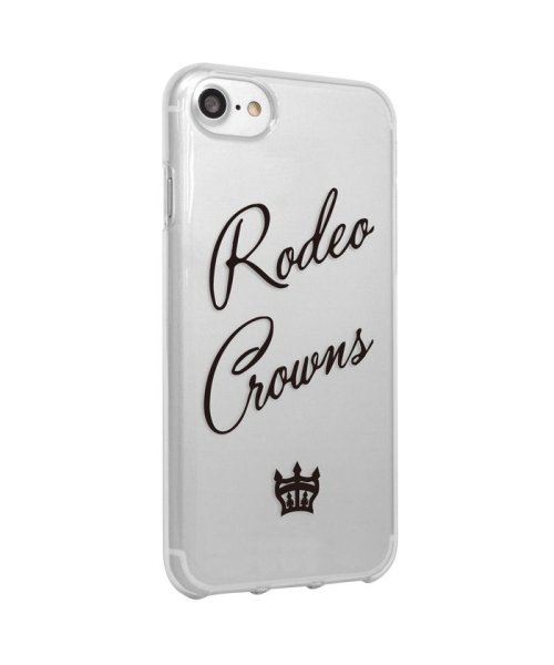 Rodeo Crowns(ロデオクラウンズ)/iphone se3ケース iphone se2 ケース iphone8/7 ロデオクラウンズ RODEOCROWNS 抗菌TPUクリアケース 筆記体ロゴ 黒 /ブラック